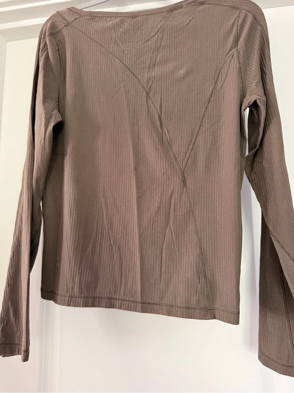 lululemon athletica Olive Ribbed Scoop Neck Top